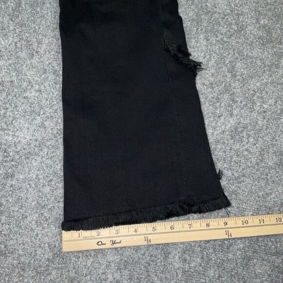 Citizens Of Humanity Jeans Womens Size 30 Black Denim Drew Fray Crop Flare - Picture 9 of 11